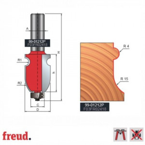 Freza cu coada, pentru ornamente, placata CMS Z2 - 99-01212P