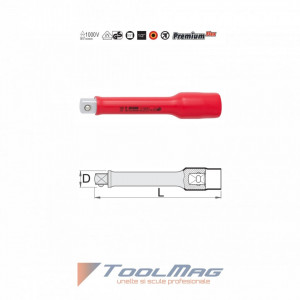 Prelungitor 1/2"izolat la 1000 V - 190.4/2VDEDP - Img 2