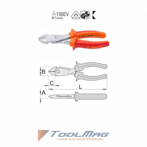 Clesti tais lateral pentru conditii grele izolati la 1000 V - 466/1VDEBI - UNIOR  detalii