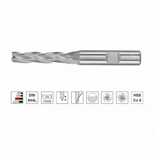 Freza profilata HSS Co8, Tip NR, lunga, DIN 844L, prindere cilindrica conform DIN 1835 B, punct de centrare, 3 si 4 taisuri - Img 2