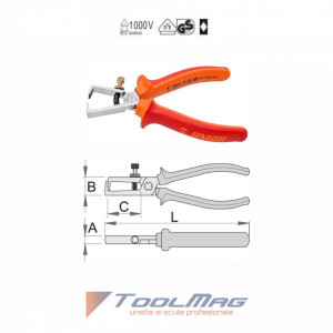 Cleste pentru dezizolat frontal izolat la 1000 V - 478/1VDEBI - Img 2