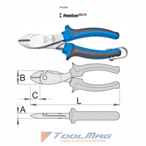Cleste tais lateral pentru conditii grele cu inel pentru carabiniera - 466/1BI-H - Img 2