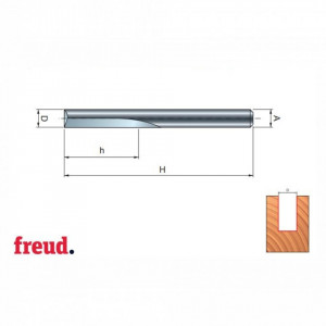 Freza din carbura solida, cu doua muchii drepte - 04 - FREUD Italia