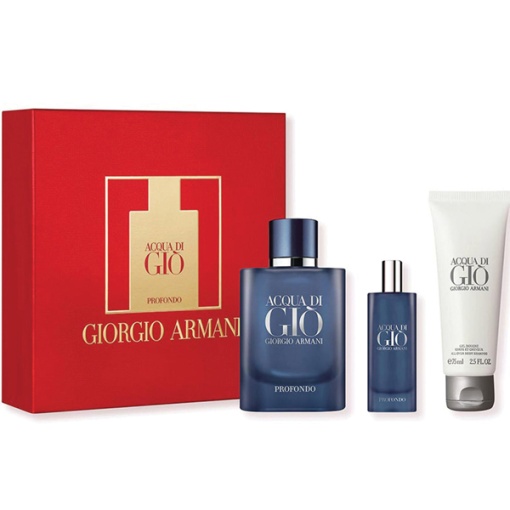 Armani Acqua Di Gio Profondo Комплект (EDP 75ml + EDP 15ml + SG 75ml) за Мъже