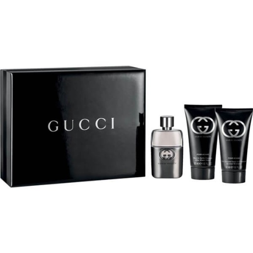 Gucci Guilty Pour Homme Комплект (EDT 50ml + After Shave Balm 50ml + SG 50ml) за Мъже - Img 1