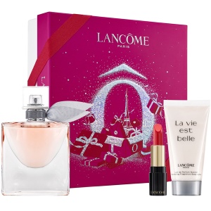 Lancome La Vie Est Belle Комплект (EDP 50ml + BL 50ml + L'Absolu Rouge Lipstick 132 1.6g) за Жени