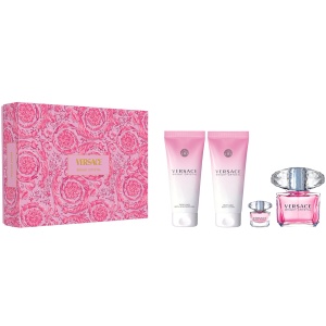 Versace Bright Crystal Комплект (EDT 90ml + EDT 5ml + BL 100ml + SG 100ml) за Жени - Img 1
