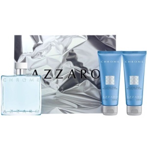 Azzaro Chrome Комплект (EDT 100ml + Hair & Body Shampoo 75ml + Hair & Body Shampoo 75ml) за Мъже