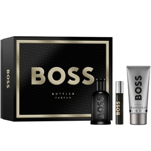 Boss Bottled Parfum Комплект (Parfum 100ml + SG 100ml + Parfum 10ml) за Мъже