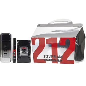Carolina Herrera 212 VIP Black Комплект (EDP 100ml + EDP 3ml + 12 x SG 8ml) за Мъже