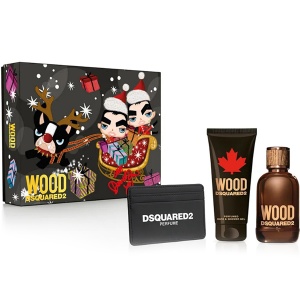 Dsquared2 Wood for Him Комплект (EDT 100ml + SG 100ml + Card Holder) за Мъже