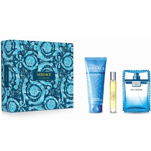 Versace Man Eau Fraiche Комплект (EDT 100ml + EDT 10ml + SG 150ml) за Мъже