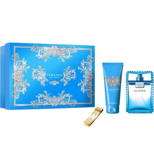Versace Man Eau Fraiche Комплект (EDT 100ml + SG 100ml + Щипка за пари) за Мъже