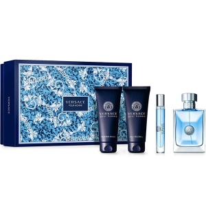 Versace Pour Homme Комплект (EDT 100ml + EDT 10ml + AS Balm 100ml + SG 100ml) за Мъже - Img 1