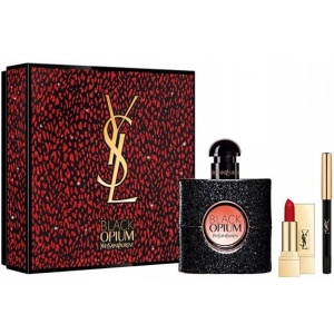 YSL Black Opium Комплект (EDP 50ml + Lipstick 1.3g + Eye Pencil) за Жени