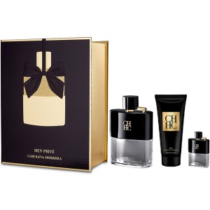 Carolina Herrera CH Men Prive Комплект (EDT 100ml + EDT 7ml + AS Balm 100ml) за Мъже