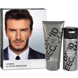 David Beckham Homme Комплект (Deo Spray 150ml + SG 200ml) за Мъже
