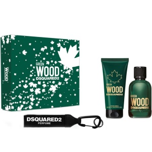 Dsquared2 Green Wood Set (EDT 100ml + SG 100ml + Key Ring) за Мъже - Img 1