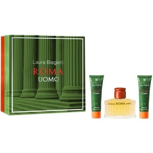 Laura Biagiotti Roma Uomo Комплект (EDT 75ml + SG 50ml + SG 50ml) за Мъже - Img 1