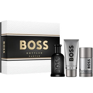 Boss Bottled Parfum Комплект (Parfum 100ml + SG 100ml + Deo Stick 75ml) за Мъже