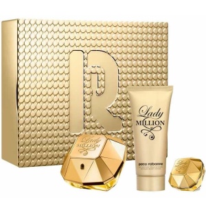 Paco Rabanne Lady Million Комплект (EDP 80ml + EDP 5ml + BL 100ml) за Жени