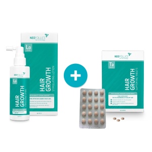 Neofollics Лечение на косопад - Neofollics 7% Neoxil Lotion Set + Neofollics добавки за възстановяване на косата