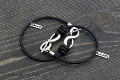 Комплект гривни Безкрайност - дамска и мъжка - Img 2