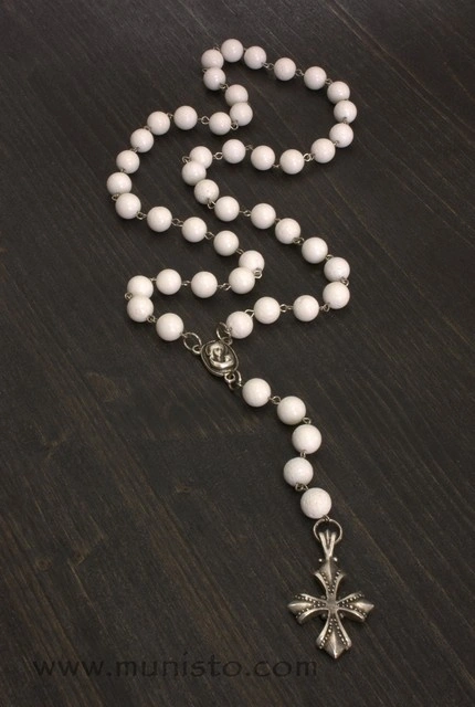 White Coral Rosary - Img 3
