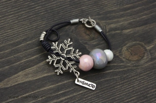 Women's Bracelet, Necklace &amp; Earrings Set - Snowballs - Img 3