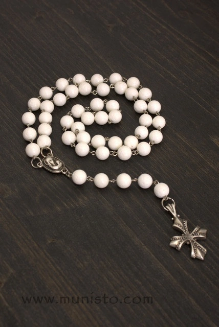White Coral Rosary - Img 4