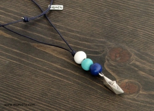 Women's Necklace &amp; Earrings Set Paper Boats - Img 4