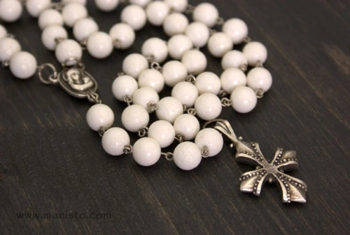 White Coral Rosary - Img 5