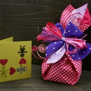 Gift wrapping and a greeting card