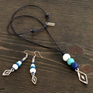 Women's Necklace & Earrings Set Paper Boats