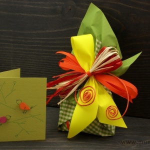 Gift wrapping and a greeting card