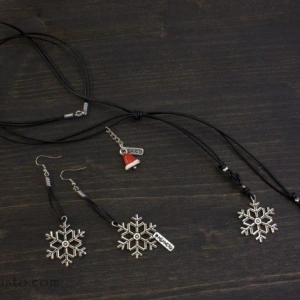 Santa Claus Necklace, Bracelet & Earrings Set