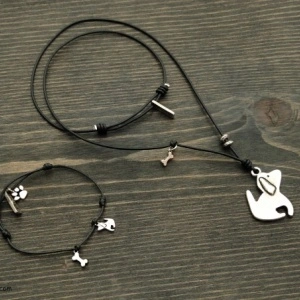 Dog Necklace & Bracelet Set