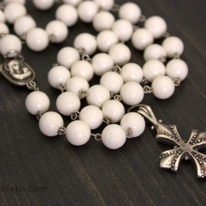 White Coral Rosary - Img 5