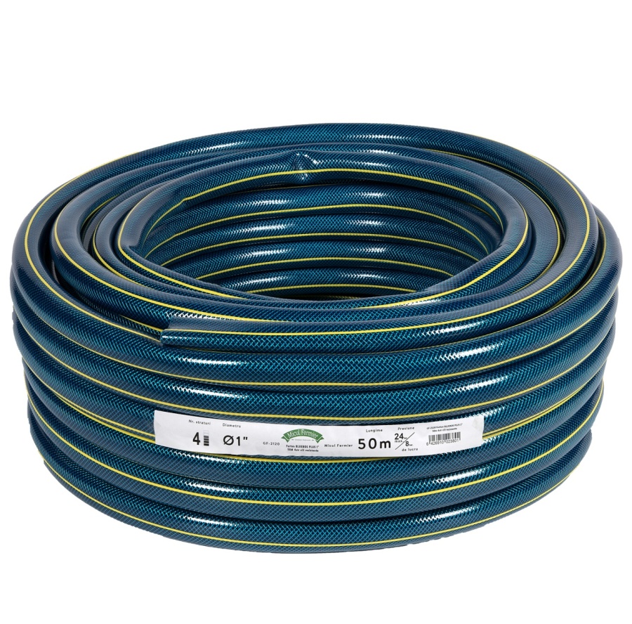 Furtun BLUEBOS PLUS 1" 50m 4 straturi clasa 3 rezistenta
