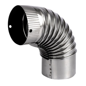 90° elbow for wood-burning stove, ø120mm, 0.4mm, galvanised