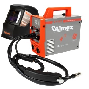 Almaz welding machine and helmet set, MMA+MIG+FCAW, 200A AD