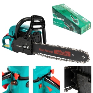 Cha chainsaw MP5200, 52cc displacement, 2.9 HP, 2 blades 16" + 2 chains, metal starter, quick start - Img 11
