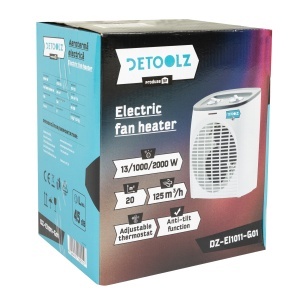 Detoolz 1000/2000W electric fan heater, plastic housing - Img 5