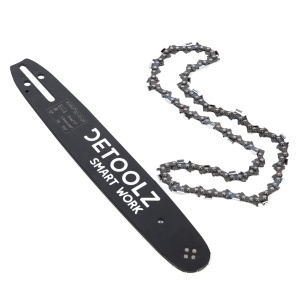 Detoolz chainsaw blade and chain set, length 13'', pitch 0.325'', thickness 1.5mm, 56 spurs, 28 teeth, full chisel