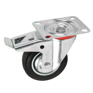 Detoolz swivel castor, rubber 100x27mm CF G01