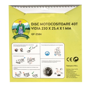 Disc motocoasa Micul Fermier, 40T, vidia, grosime 1mm, Ø230mm - Img 4