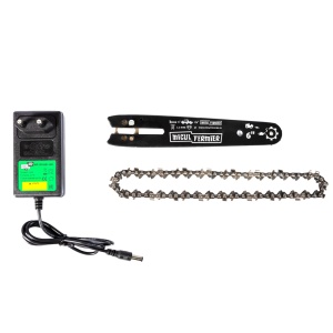 Mini drujba pe acumulator, Micul Fermier, 20V, cu doua lame 6'' si 8'', doua lanturi - Img 11