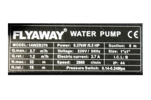 Mini hydro well Micul Fermier 0.37 kW, maximum flow rate 2200l/h, maximum pumping height 33m, cast iron pump body, expansion tank capacity 2 litres - Img 5