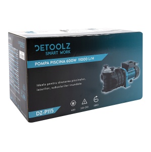 Pompa piscina Detoolz, 0.60 kW, debit maxim 11000 l/h, inaltime maxima de pompare 12.5m - Img 2