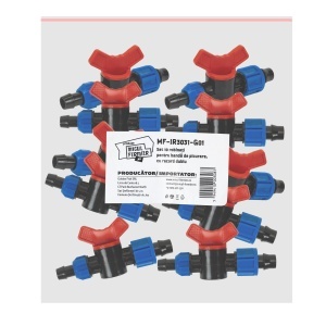 Set 10 robineti Micul Fermier, pentru banda de picurare, cu racord dublu
